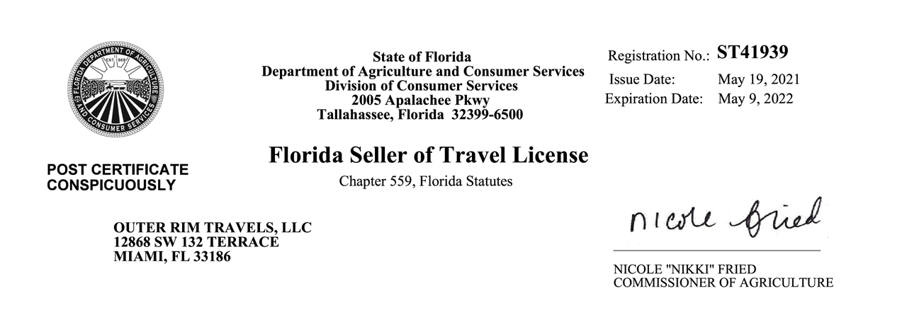 fl travel agent license