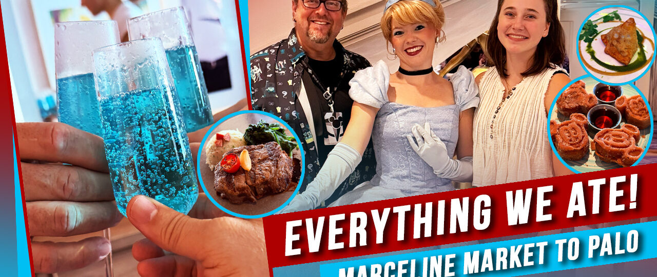 Food from our Disney Wish cruise, from breakfast to dinner